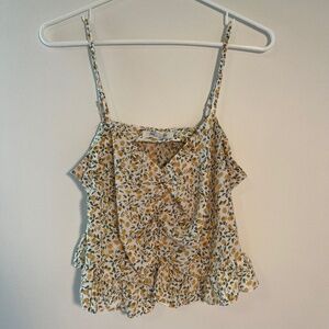 She & Sky Yellow Flower Print Cami Top